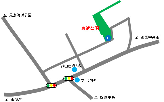 東浜公園の周辺地図