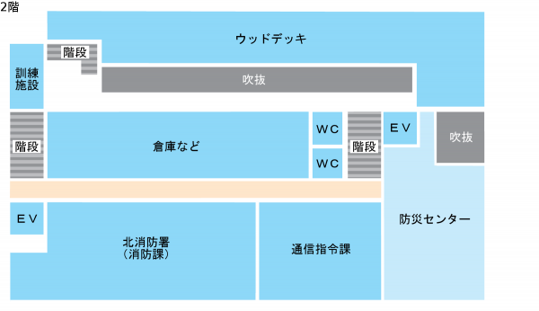 消防防災合同庁舎2階案内