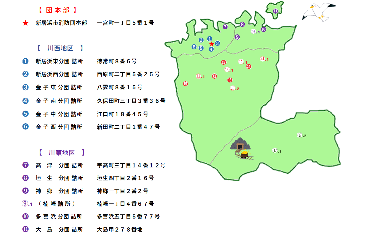 市内分団詰所一覧１