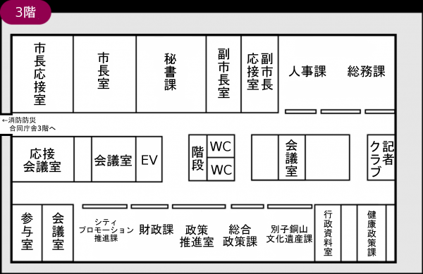 ３階　健康政策課あり