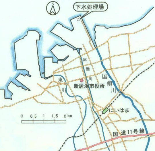 下水処理場の案内図です